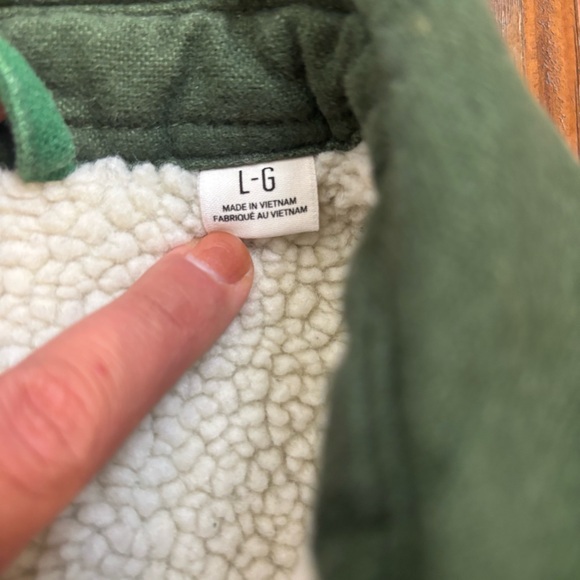 BDG TWO TONED GREEN PATCHWORK JACKET SHERPA LINE SIXED L MENS / UNISEX - Picture 4 of 7